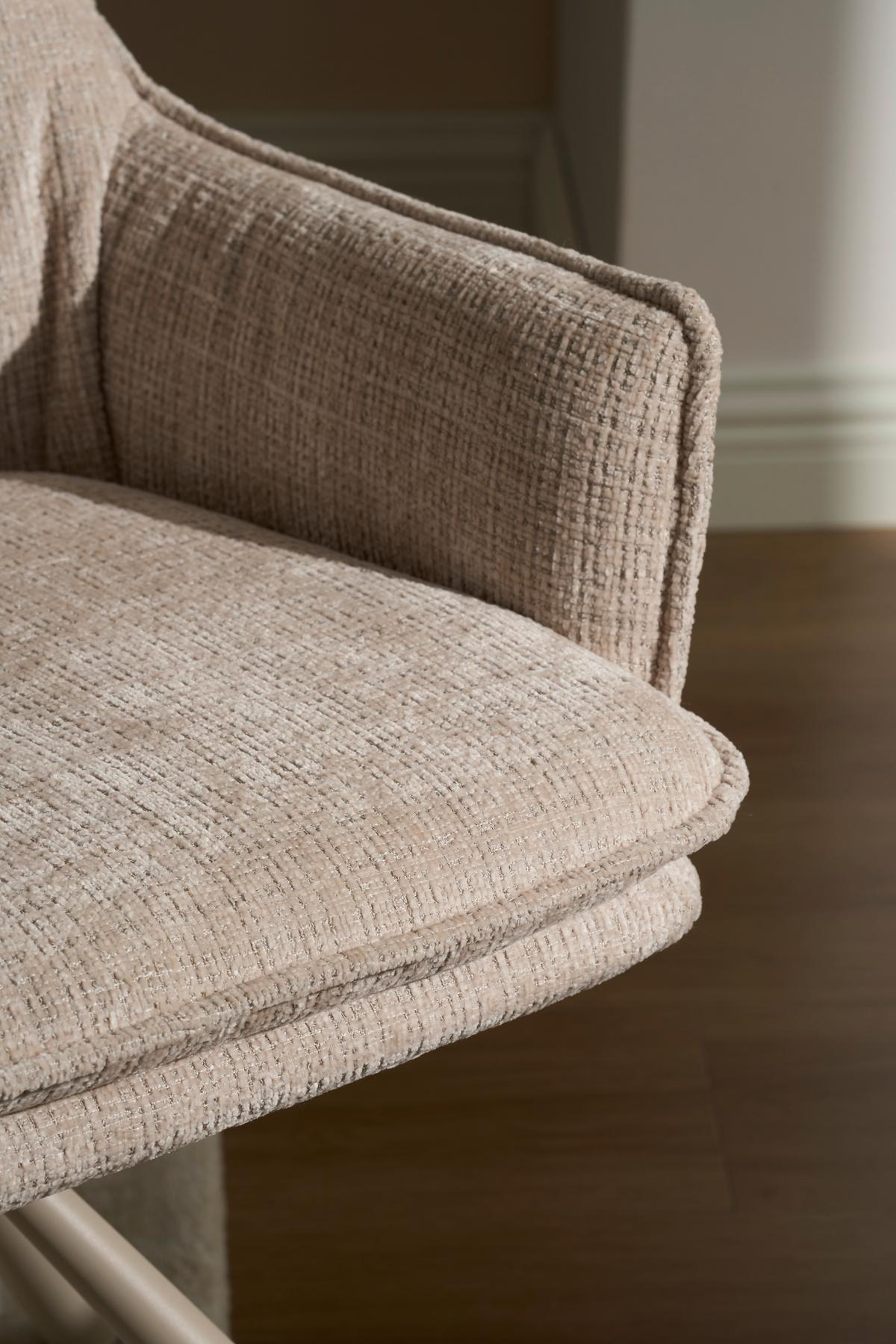 Armlehnstuhl Aria Beige B: 57 cm - Beige, MODERN, Holz/Textil (57/90/67cm) - Livetastic