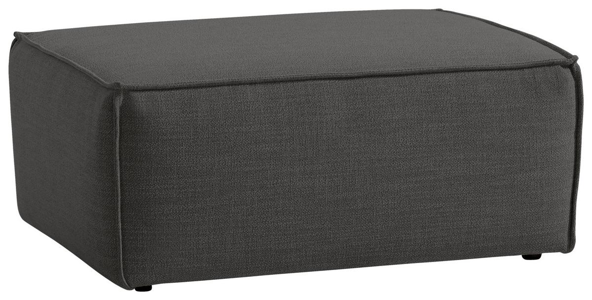 Polsterhocker Dice B: 102 cm Anthrazit - Anthrazit/Schwarz, MODERN, Textil (102/44/77cm) - MID.YOU