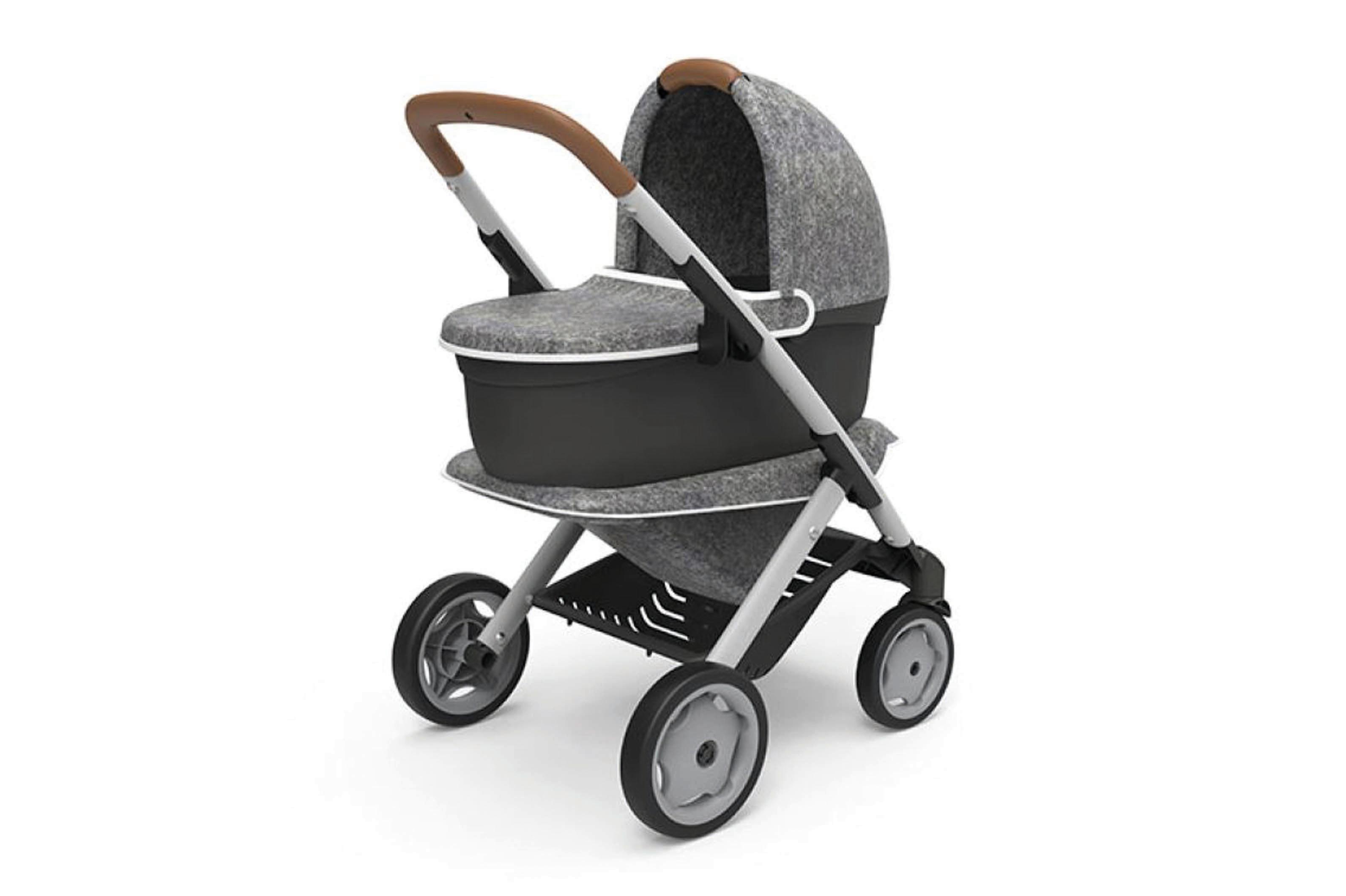 Puppenwagen Quinny 3in1 Grau/Schwarz Ab 3 Jahren - Schwarz/Grau, Basics, Kunststoff/Textil (34/19,5/53cm)