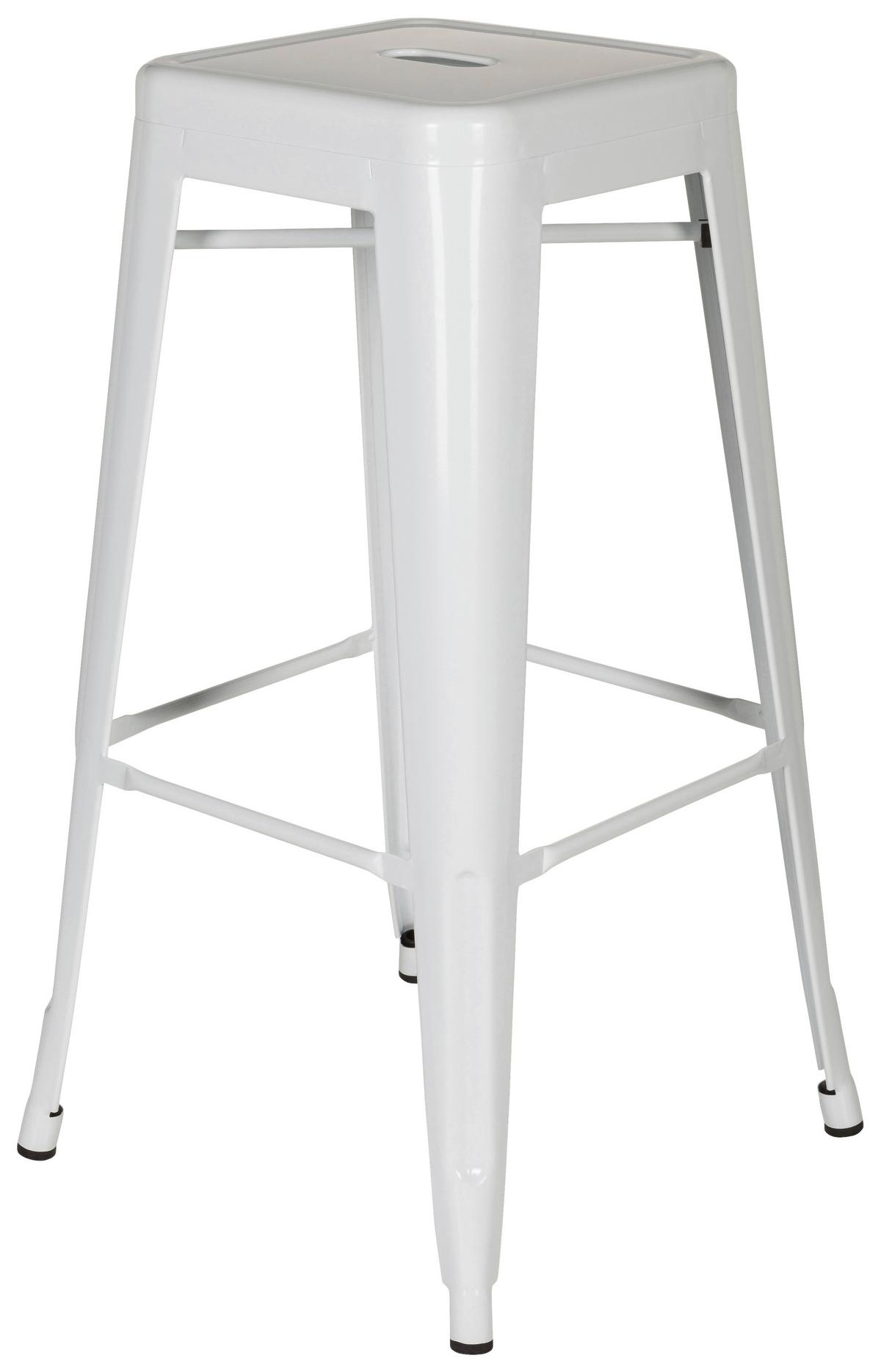 Barhocker Vantaggio High Stapelbar Weiß Bis 150 Kg - Weiß, Basics, Metall (44/77/44cm) - MID.YOU