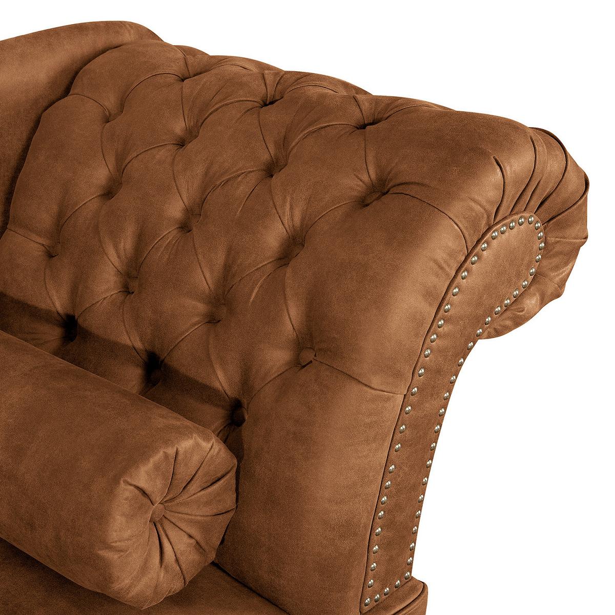 Récamiere Pako Cognac B: 185cm - Cognac/Braun, Design, Textil (185/93/75cm) - Livetastic