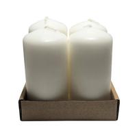 Válcová svíčka KATRINJA -PAZ- - šedá/starorůžová, přírodní materiály (5/10cm) - Mömax