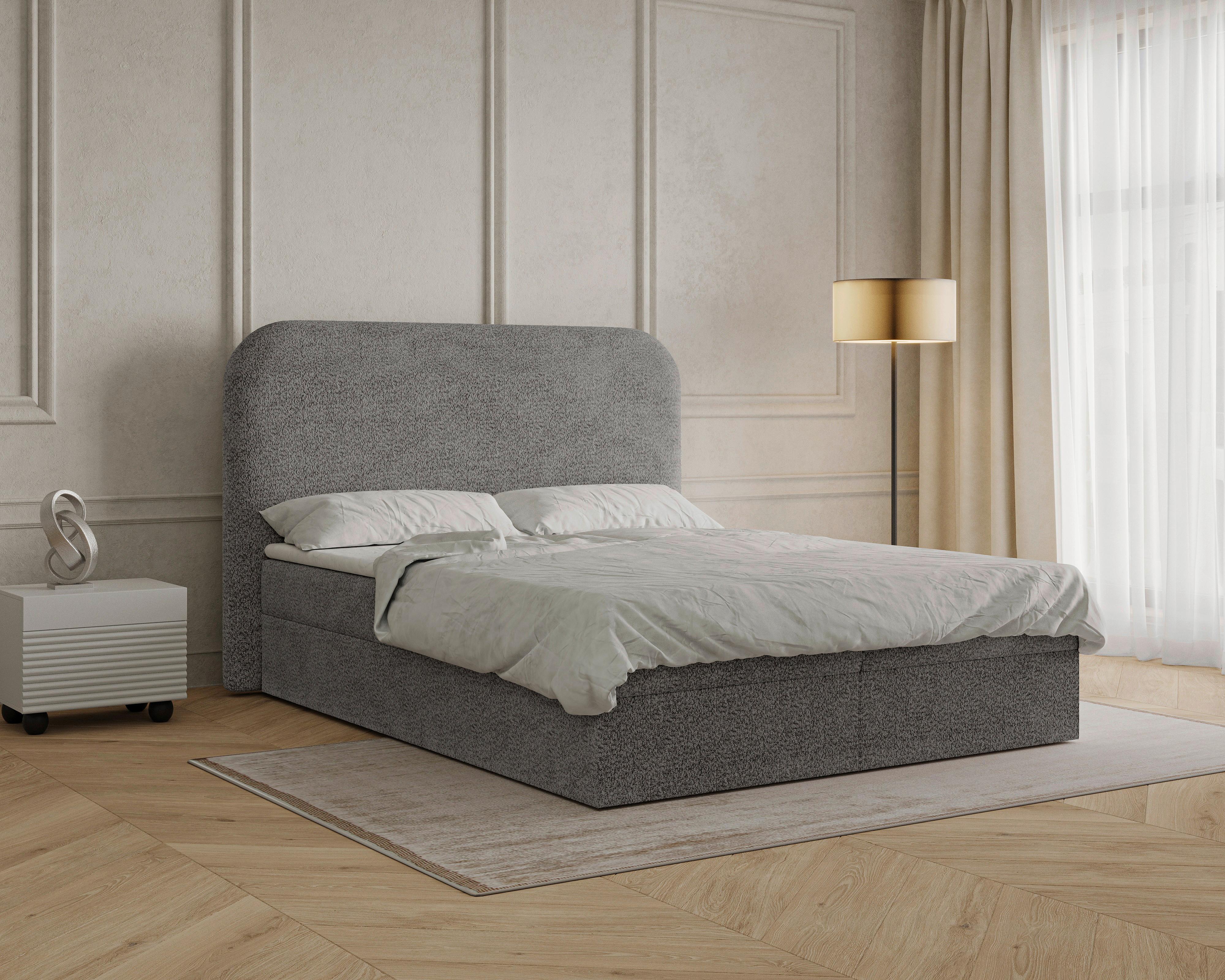 BOXBETT London Anthrazit 160x200cm - Anthrazit/Schwarz, MODERN, Holz/Kunststoff (160/200cm) - MID.YOU