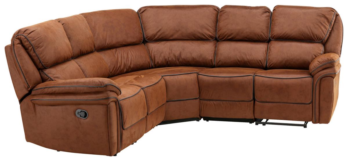 Ecksofa Saranda - Schwarz/Braun, Design, Textil (169/169cm) - Livetastic