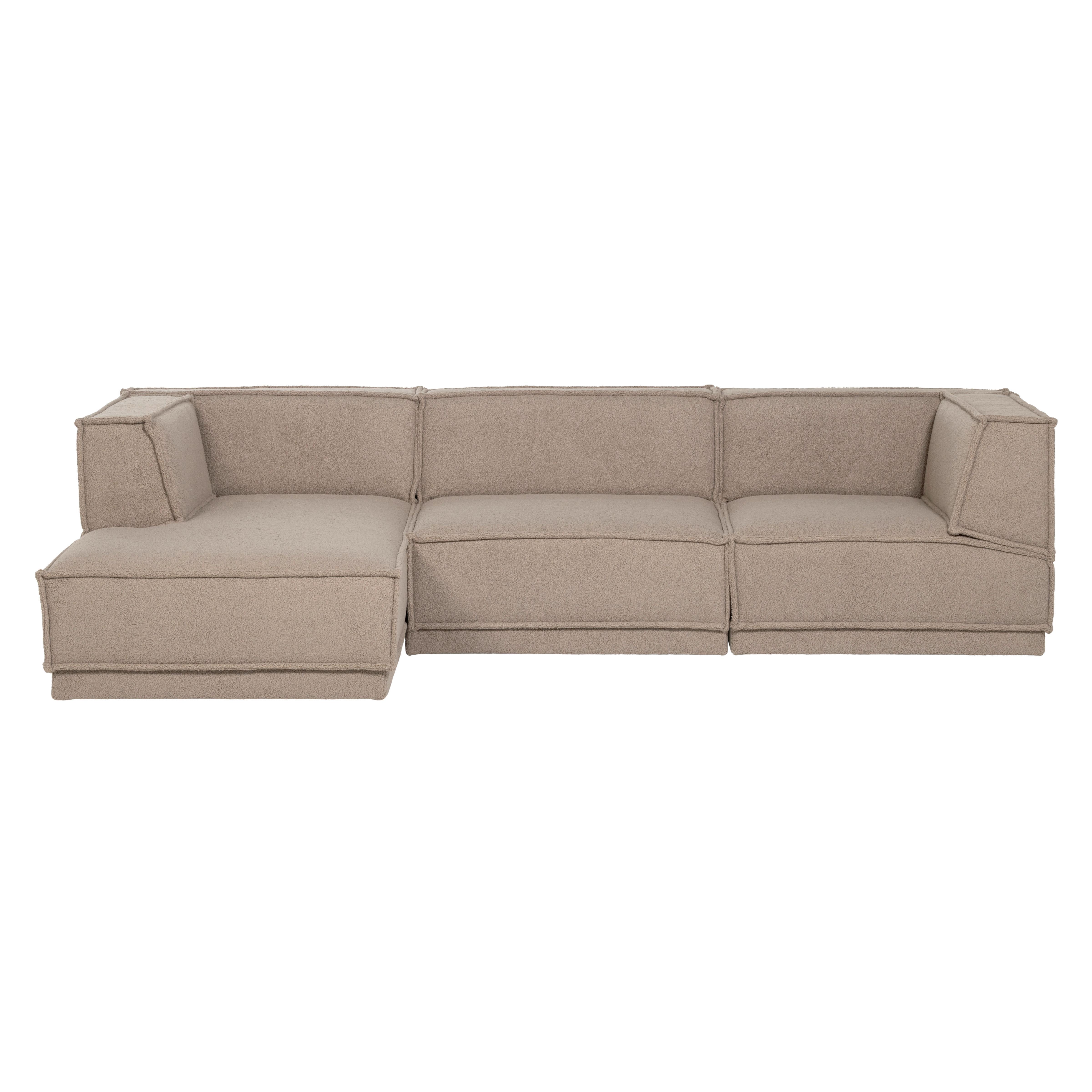 ECKSOFA Manu Taupe 160x286cm - Taupe/Schwarz, MODERN, Textil (160/286cm) - Livetastic