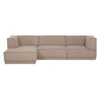 ECKSOFA Manu Taupe 160x286cm - Taupe/Schwarz, MODERN, Textil (160/286cm) - Livetastic