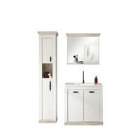 Badezimmer Florenz Pinienfarben B: 143xm - Weiß/Pinienfarben, Design, Holzwerkstoff (143/200/46cm) - MID.YOU