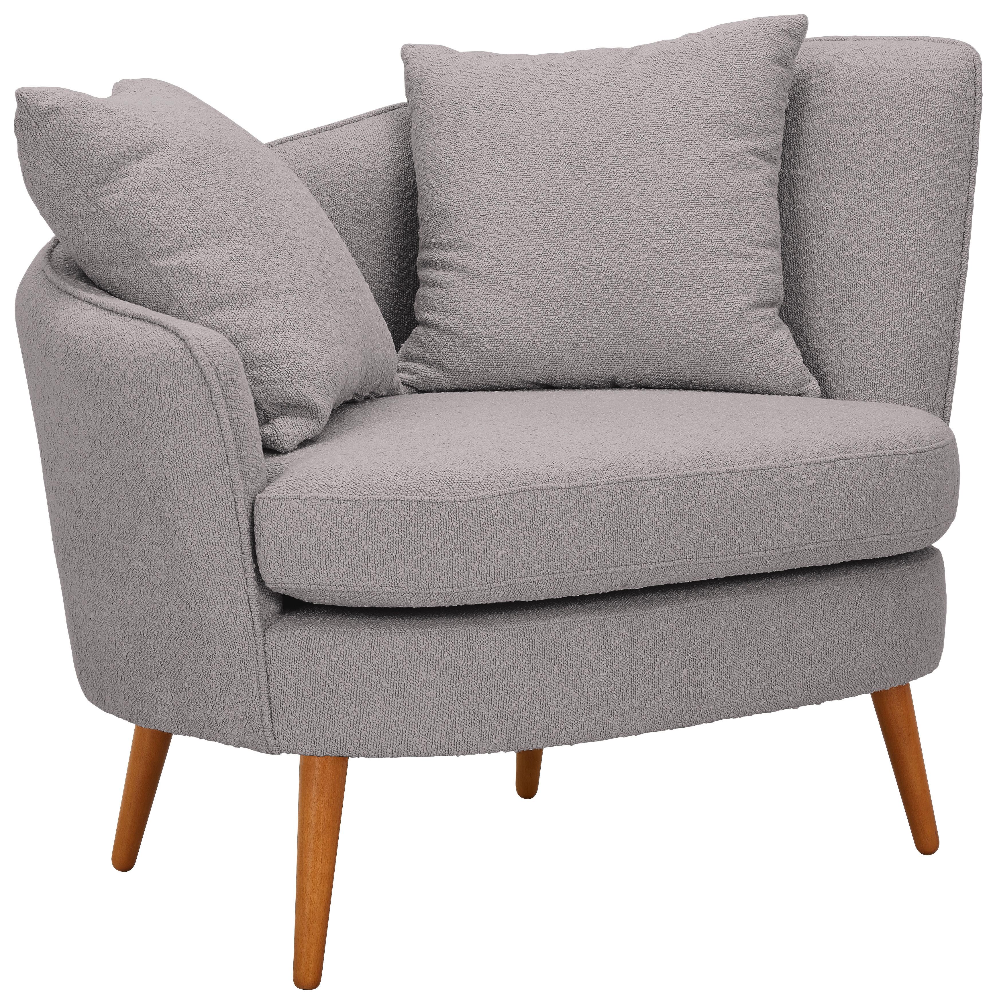 Polstersessel Miranda Boucle Grau - Naturfarben/Grau, KONVENTIONELL, Textil (106/88/83cm) - Max Winzer