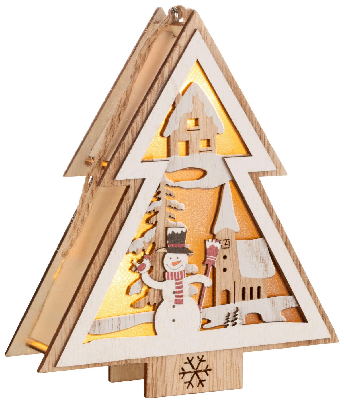 LED-Dekoleuchte Tree - Rot/Schwarz, MODERN, Holz/Kunststoff (11,2/13/3,5cm) - James Wood
