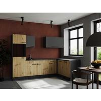 Eckküche Oliver Grau/artisan Dekor S:280x172cm - Eiche Artisan/Grau, Design, Holzwerkstoff (280/172cm) - Respekta