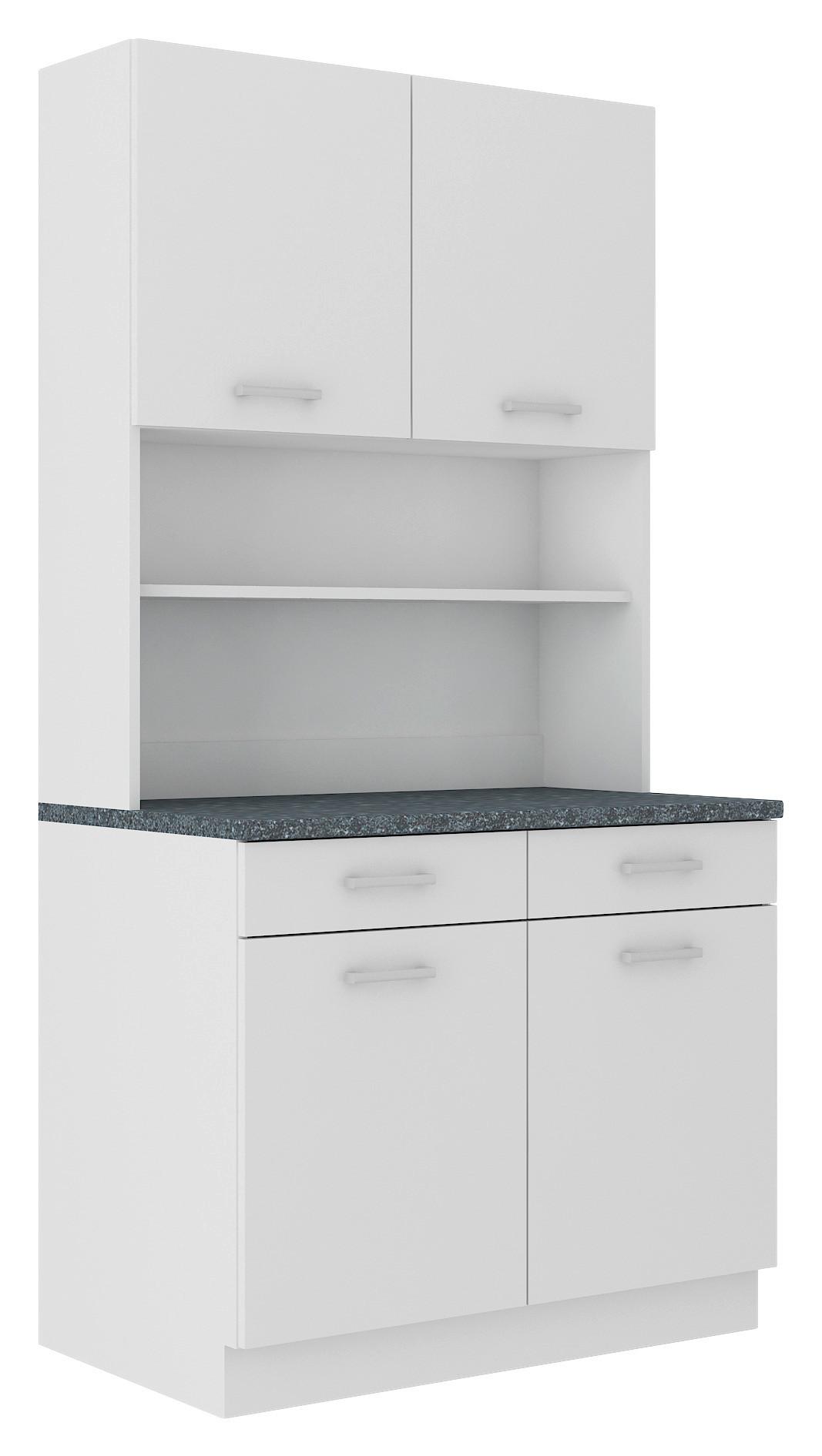 Anrichte Maria B: 100 Cm Weiß/graphit 4-Türig Modern - Graphitfarben/Weiß, KONVENTIONELL, Holzwerkstoff (100/200/60cm)