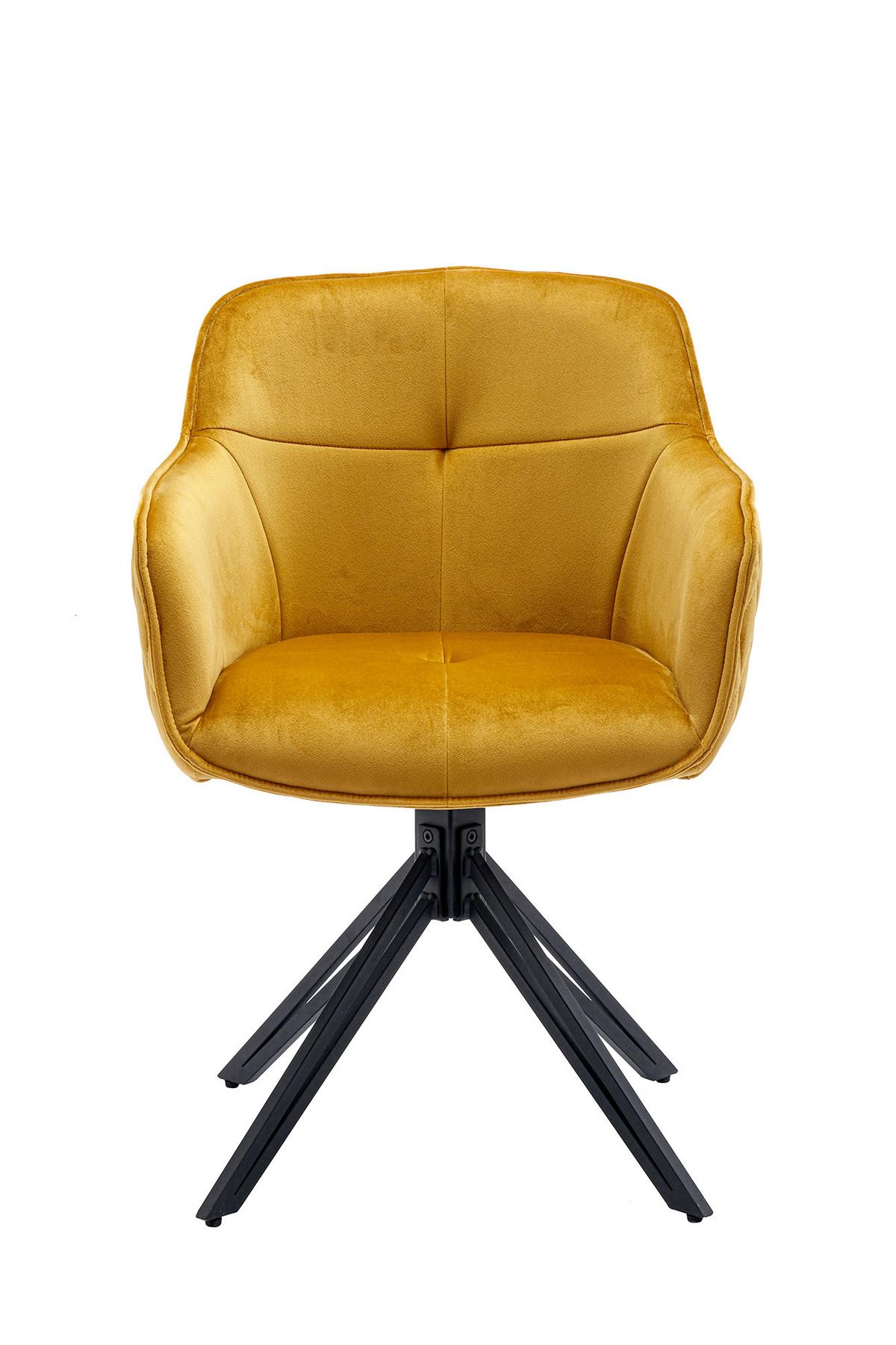 Armlehnstuhl Gelb B: 59 Cm - Gelb/Schwarz, MODERN, Textil/Metall (59/83/60cm) - Livetastic