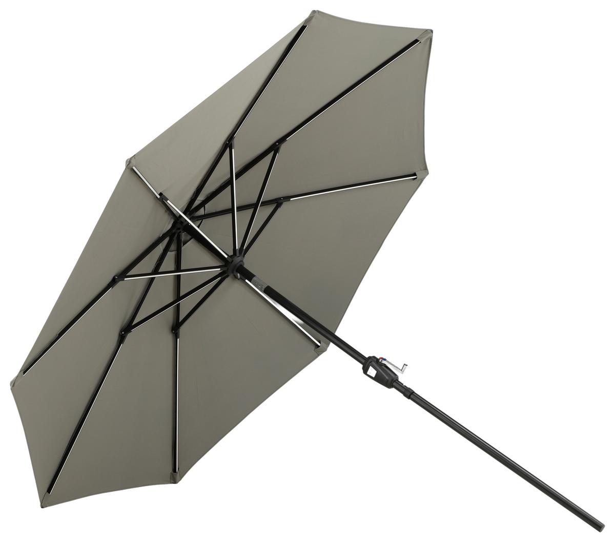 Sonnenschirm Sabal Dm: 270 Cm H: 241cm Grau - Schwarz/Grau, KONVENTIONELL (270/241/270cm) - Gardenson