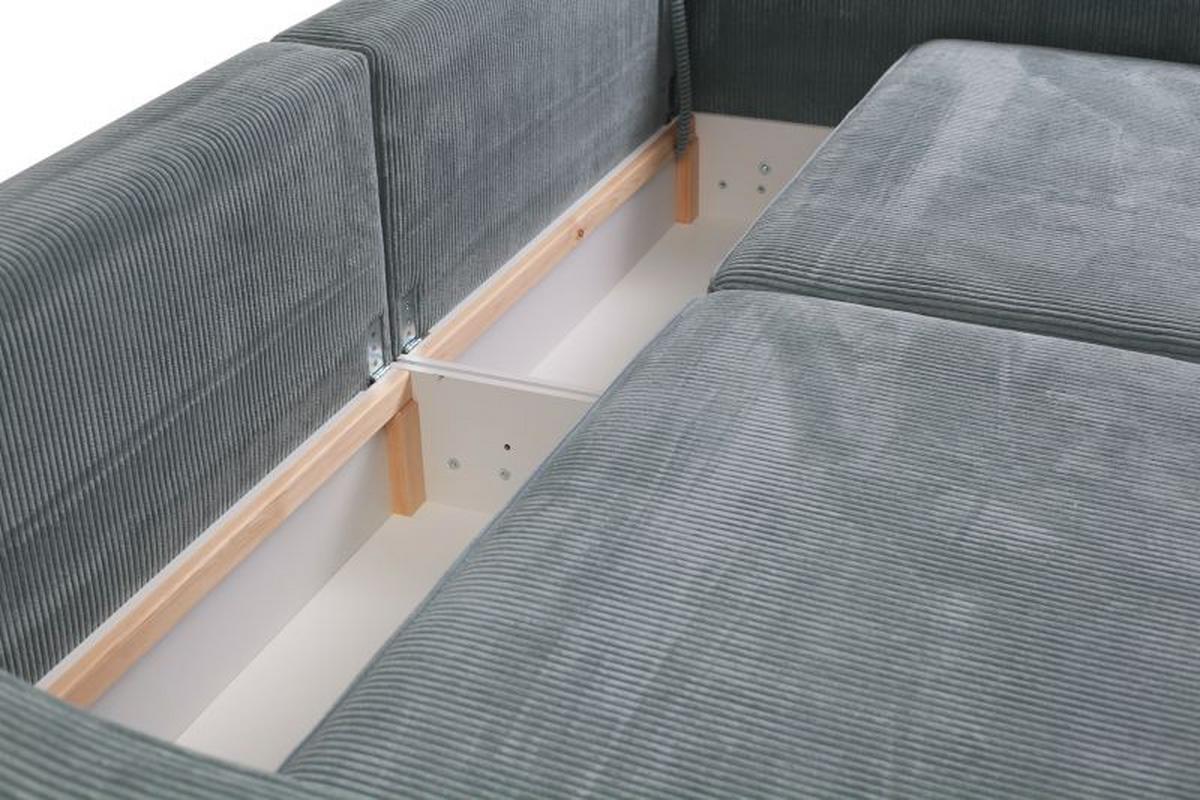 Big Sofa Mit Schlaffunktion + Bettkasten Evora B:276cm Grün - Grün, MODERN, Textil (276/71-92/137cm)