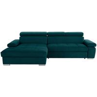 Ecksofa Perry - Dunkelgrün/Silberfarben, Design, Textil (183/292cm) - Livetastic