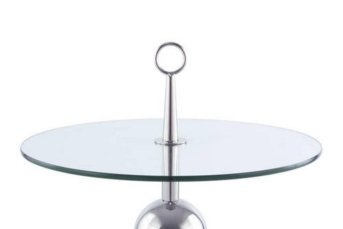 Beistelltisch Mit Glasplatte Rund Ontario, Klar/silber - Silberfarben, MODERN, Glas/Metall (46/46/52cm) - Kayoom