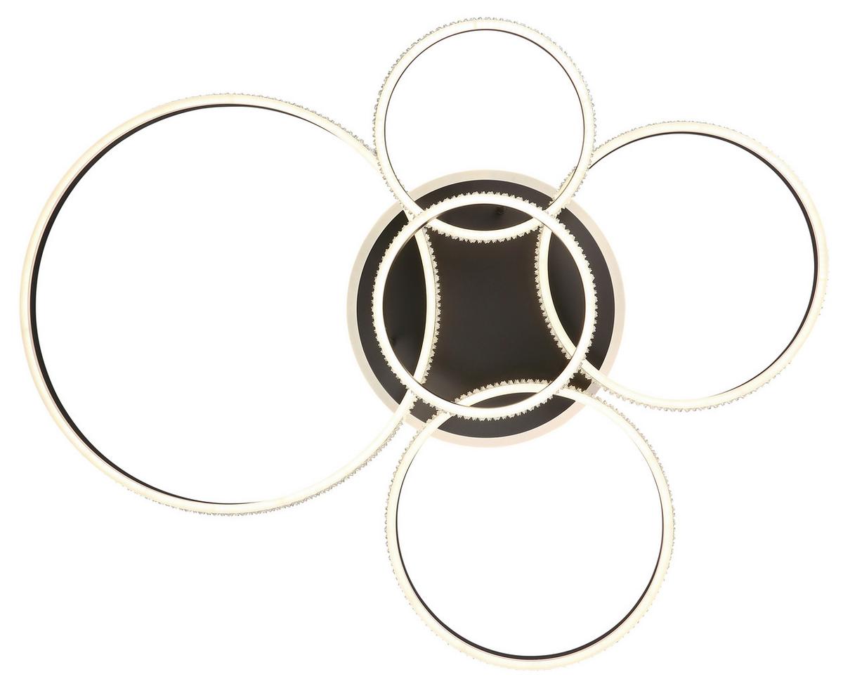 LED-Deckenleuchte 67314-120 - Klar/Titanfarben, Design, Kunststoff/Metall (114/91/21,5cm) - Globo