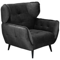 Široké kreslo Ariana, antracitové - čierna/antracitová, Modern, kov/textil (103/105/98cm)