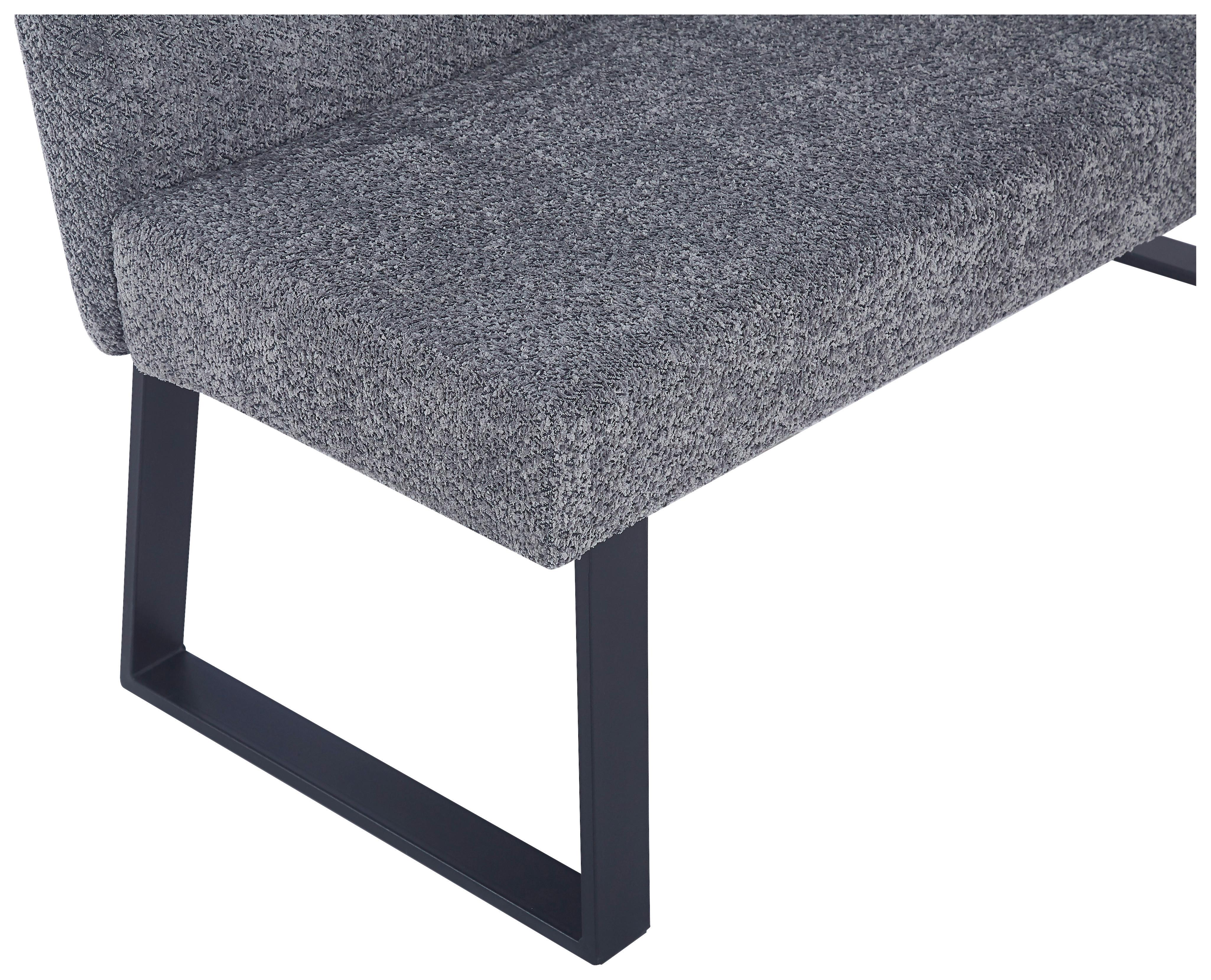 Sitzbank Kea Mit Lehne Grau, B: 140 Cm - Schwarz/Grau, KONVENTIONELL, Textil/Metall (140/83/61cm) - MID.YOU