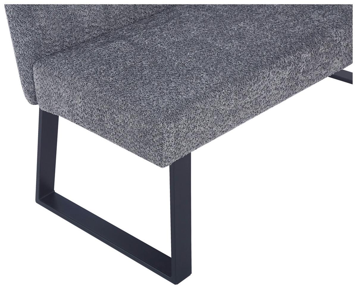Sitzbank Kea Mit Lehne Grau, B: 140 Cm - Schwarz/Grau, KONVENTIONELL, Textil/Metall (140/83/61cm) - MID.YOU