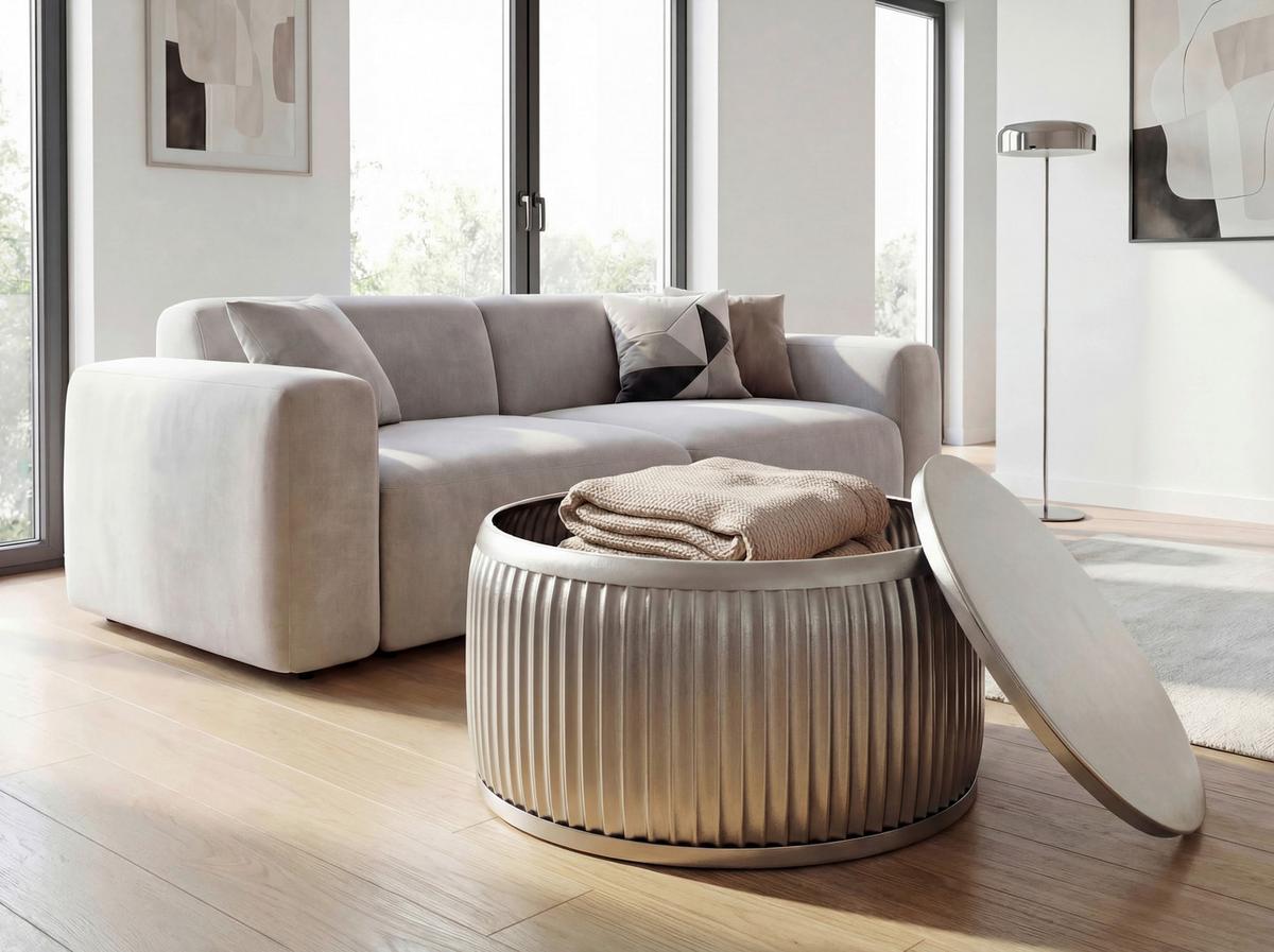 COUCHTISCH Silberfarben B: 60cm - Silberfarben, Design, Metall (60/60/32cm) - Livetastic