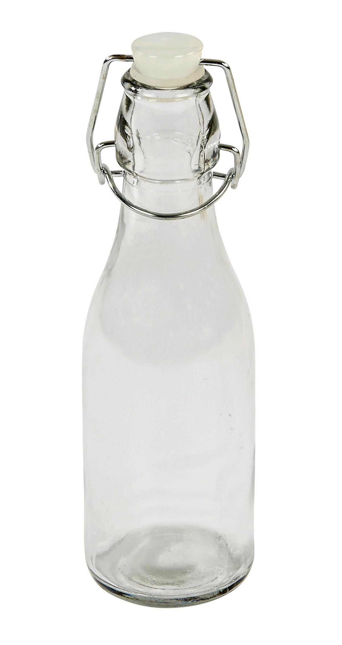 Universalflasche Irinai ca. 0,25 L mit Bügelverschluss - Klar, KONVENTIONELL, Glas/Metall (6/20cm) - Luca Bessoni