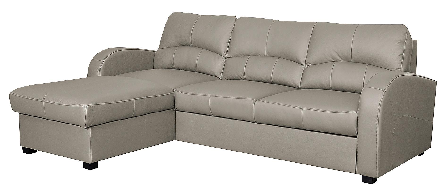 Ecksofa Tilo Platinfarben S: 168 cm - Platinfarben/Schwarz, Design, Leder/Textil (168/227cm) - Livetastic