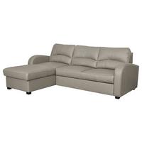 Ecksofa Tilo Platinfarben S: 168 cm - Platinfarben/Schwarz, Design, Leder/Textil (168/227cm) - Livetastic