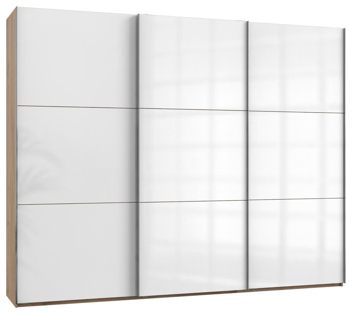 Schwebetürenschrank B: 300 Cm Level 36c Weiß/eiche Dekor - Eichefarben/Weiß, MODERN, Holzwerkstoff (300/236/65cm) - MID.YOU