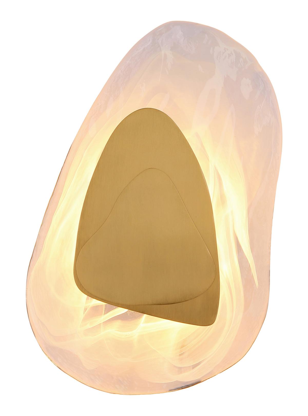 LED-Wandleuchte 78411m Dorsey - Klar/Messingfarben, Design, Glas/Metall (20,3/31,5cm) - Globo