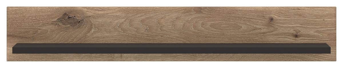 Falipolc Grano - tölgyfa színű/sötétszürke, Trend, faalapú anyag (117,6/19,6/21,9cm)