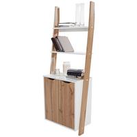 Regal Mit Schrank Flo B: 65 Cm Eiche Dekor/weiß - Eichefarben/Weiß, MODERN, Holzwerkstoff (65/176/34,2cm)
