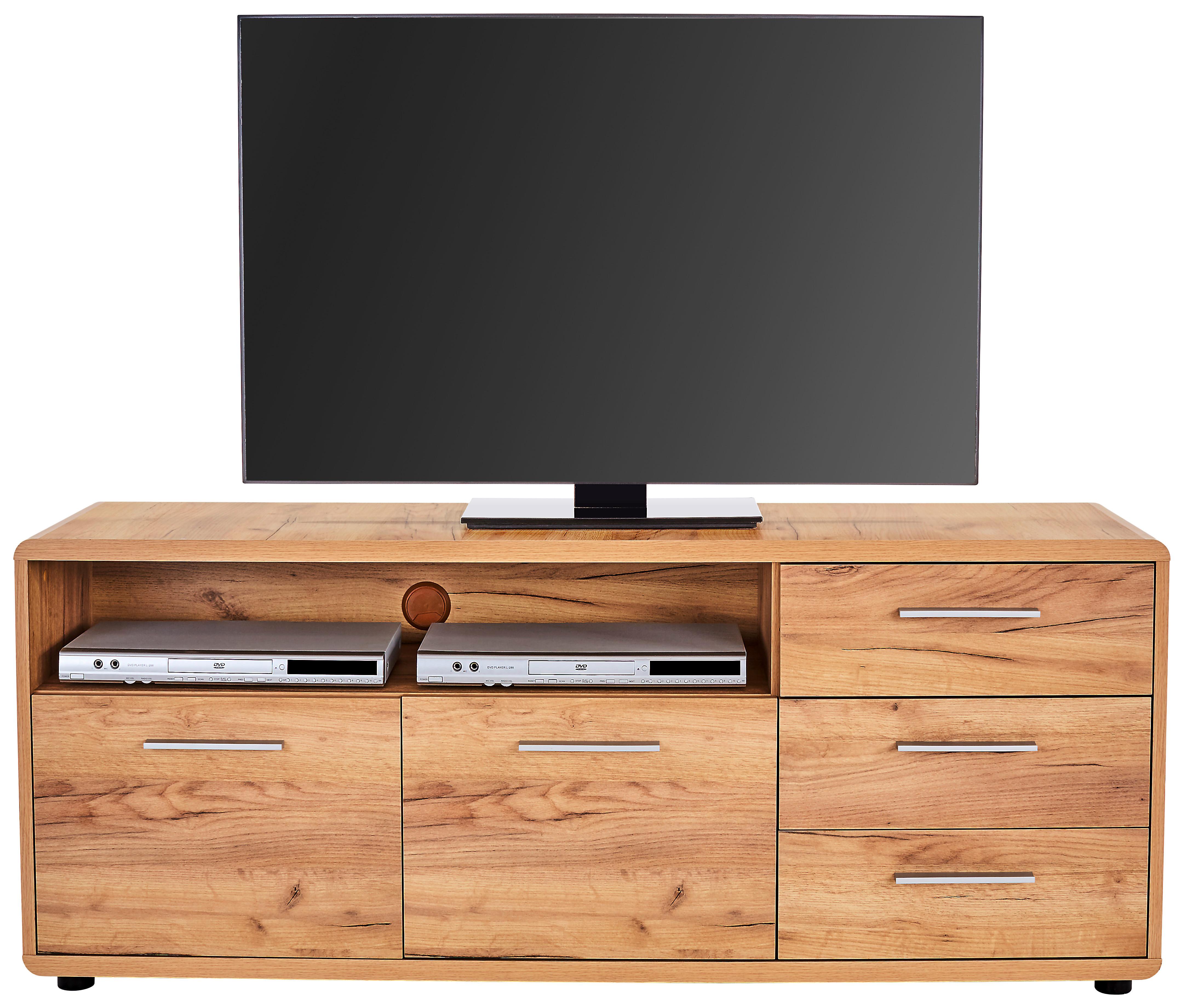 TV STOLÍK FONTANA FTK07 - čierna/farba duba, Modern, kompozitné drevo (150/60/38cm)