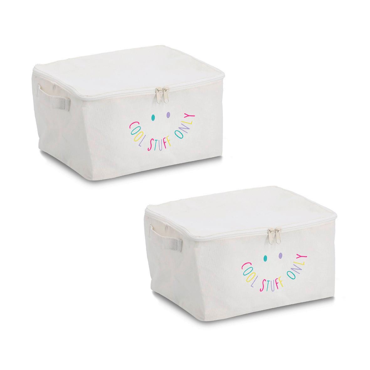 Aubewahrungsboxen 2er Set creme - Creme, Basics, Textil (30/24/15cm) - Zeller Present