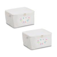 Aubewahrungsboxen 2er Set creme - Creme, Basics, Textil (30/24/15cm) - Zeller Present