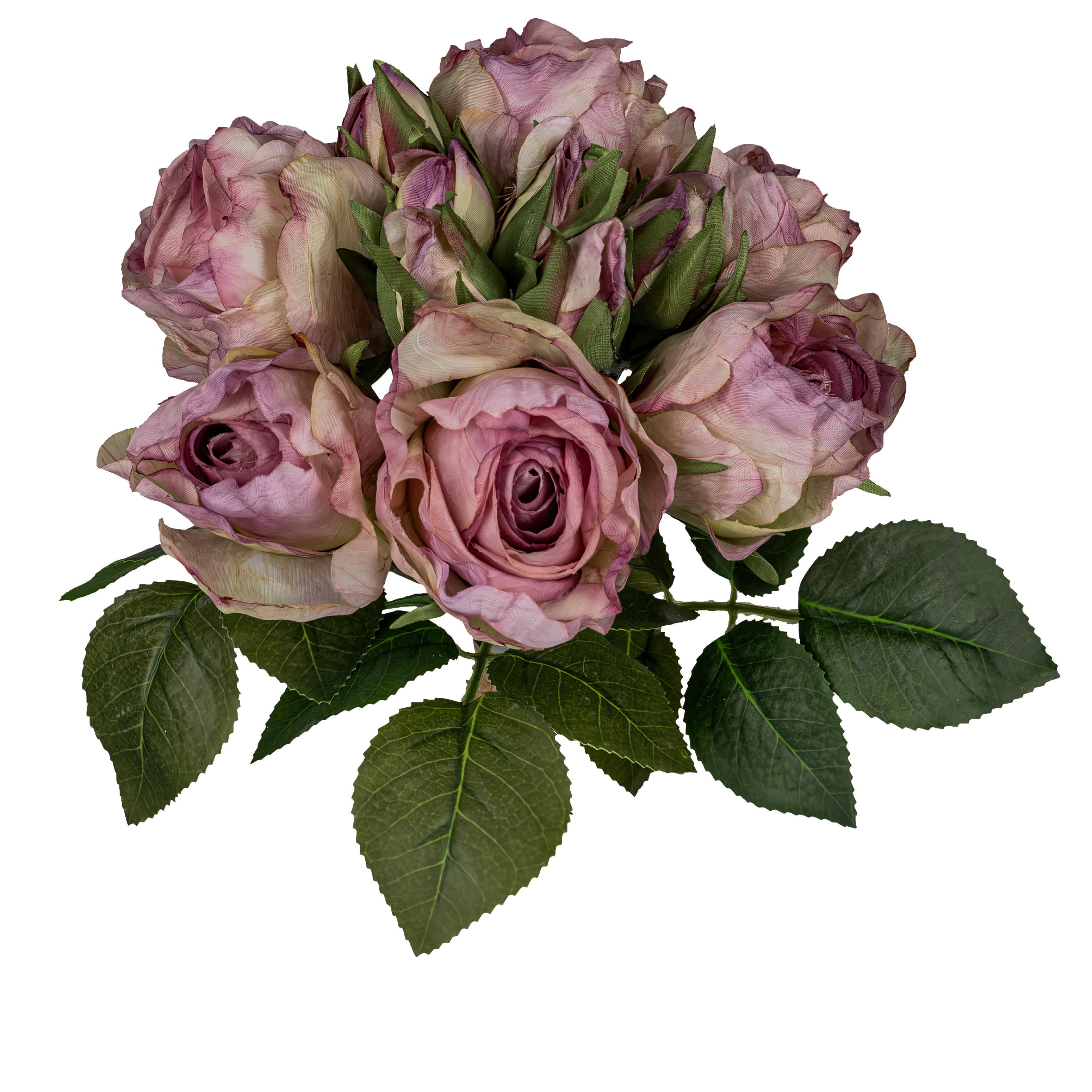 Umélá rostlina ROSENSTRAUSS I - zelená/fialová, Romantický / Rustikální, plast (30cm) - Mömax