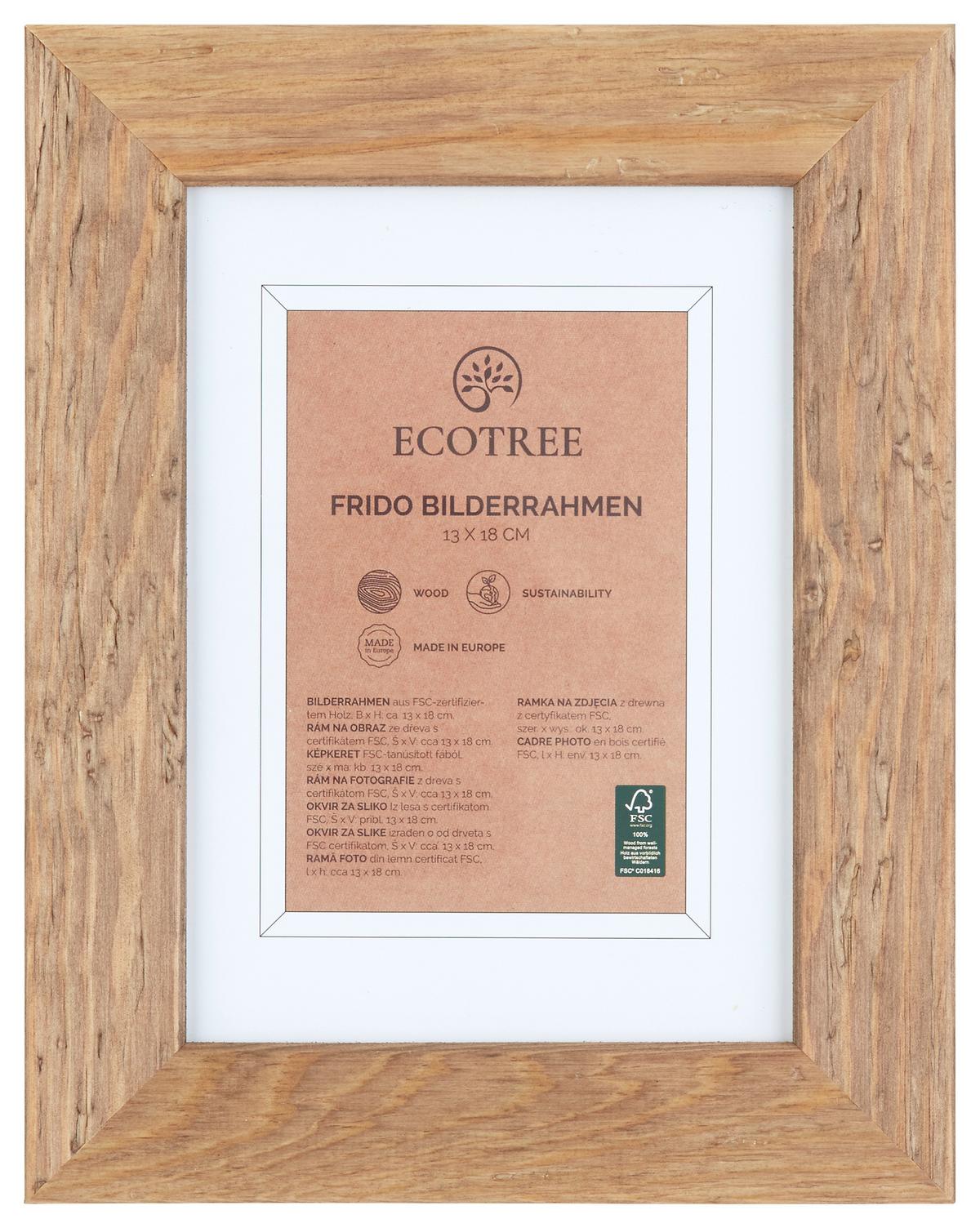 Rám na fotky Frido, 13/18 cm - prírodná farba, Romantik / Landhaus, drevo (18,2/23,2/1,2cm) - ecoTree