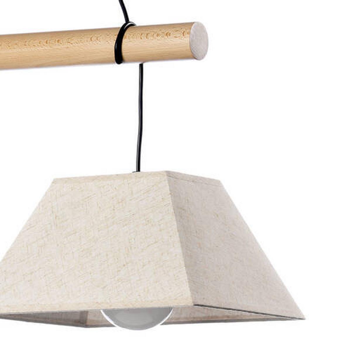 Hängeleuchte 5016/2P - Hellbraun/Schwarz, Natur, Holz/Textil (60/24/90cm)