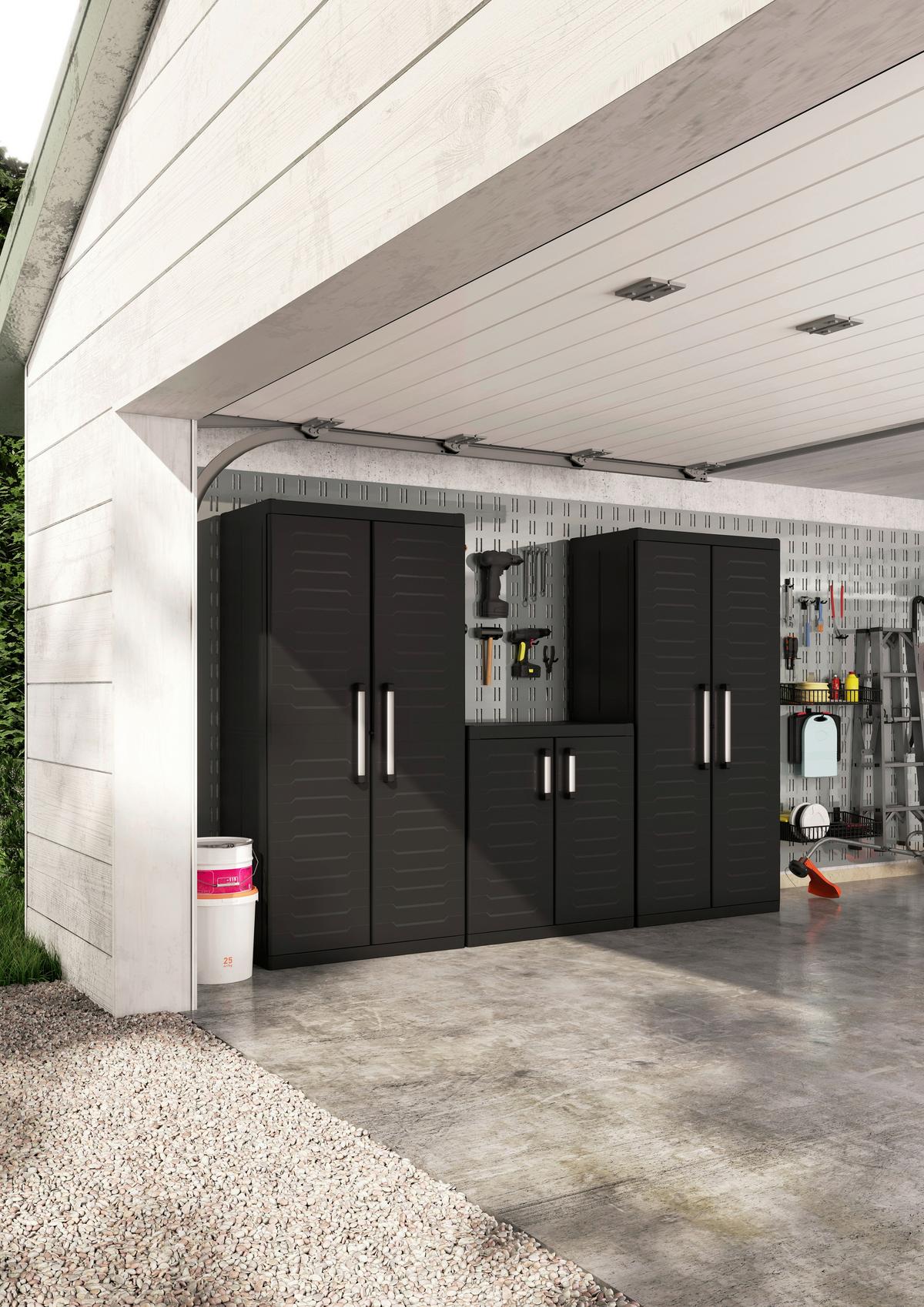 Skříňka na nářadí DETROIT XL TALL - černá, Moderní, plast (89/182/54cm)