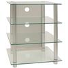Phonotisch Blados B: 54 cm Silberfarben, Glas - Silberfarben, KONVENTIONELL, Glas/Metall (54/70/45cm) - MID.YOU