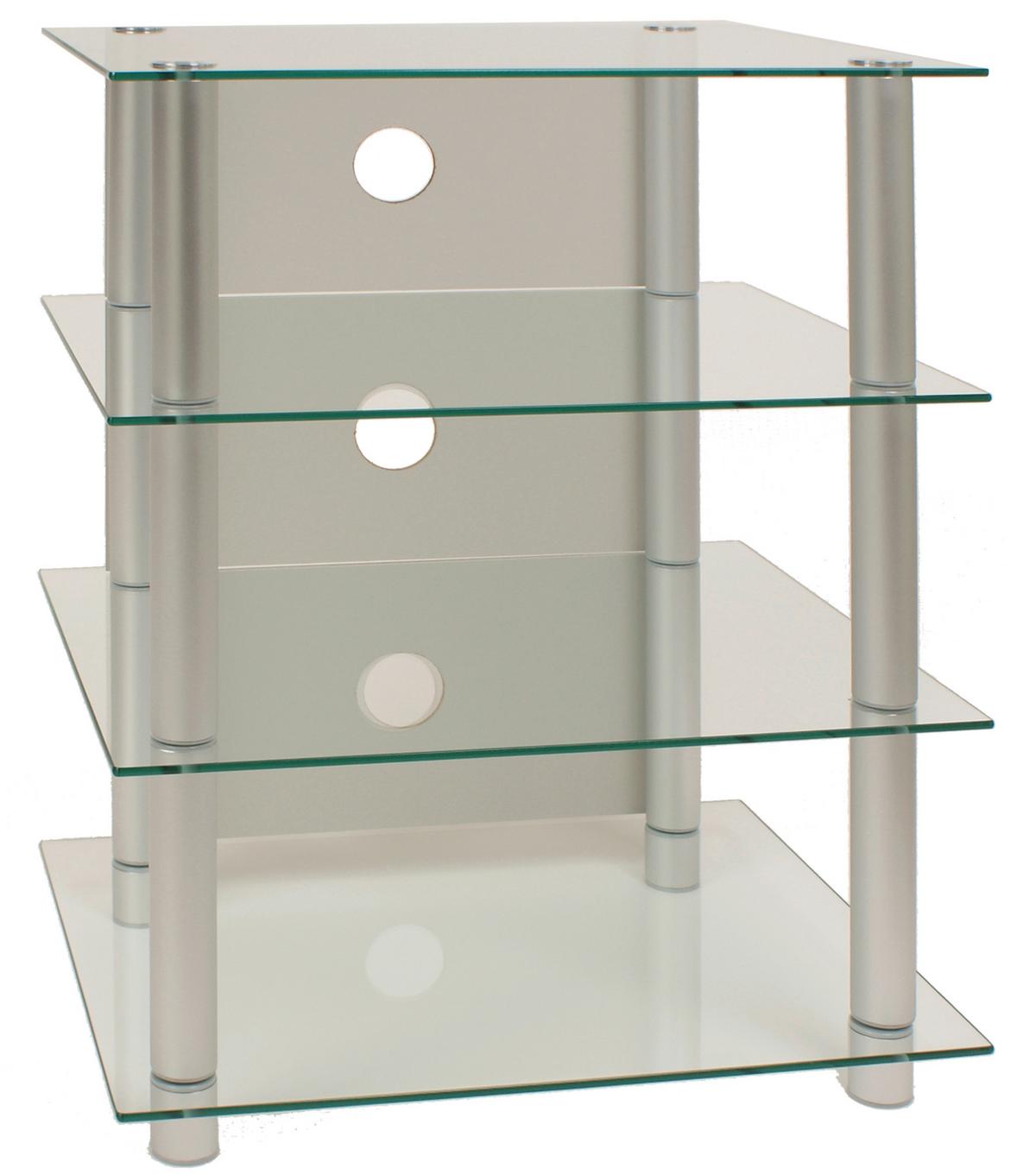 Phonotisch Blados B: 54 cm Silberfarben, Glas - Silberfarben, KONVENTIONELL, Glas/Metall (54/70/45cm) - MID.YOU