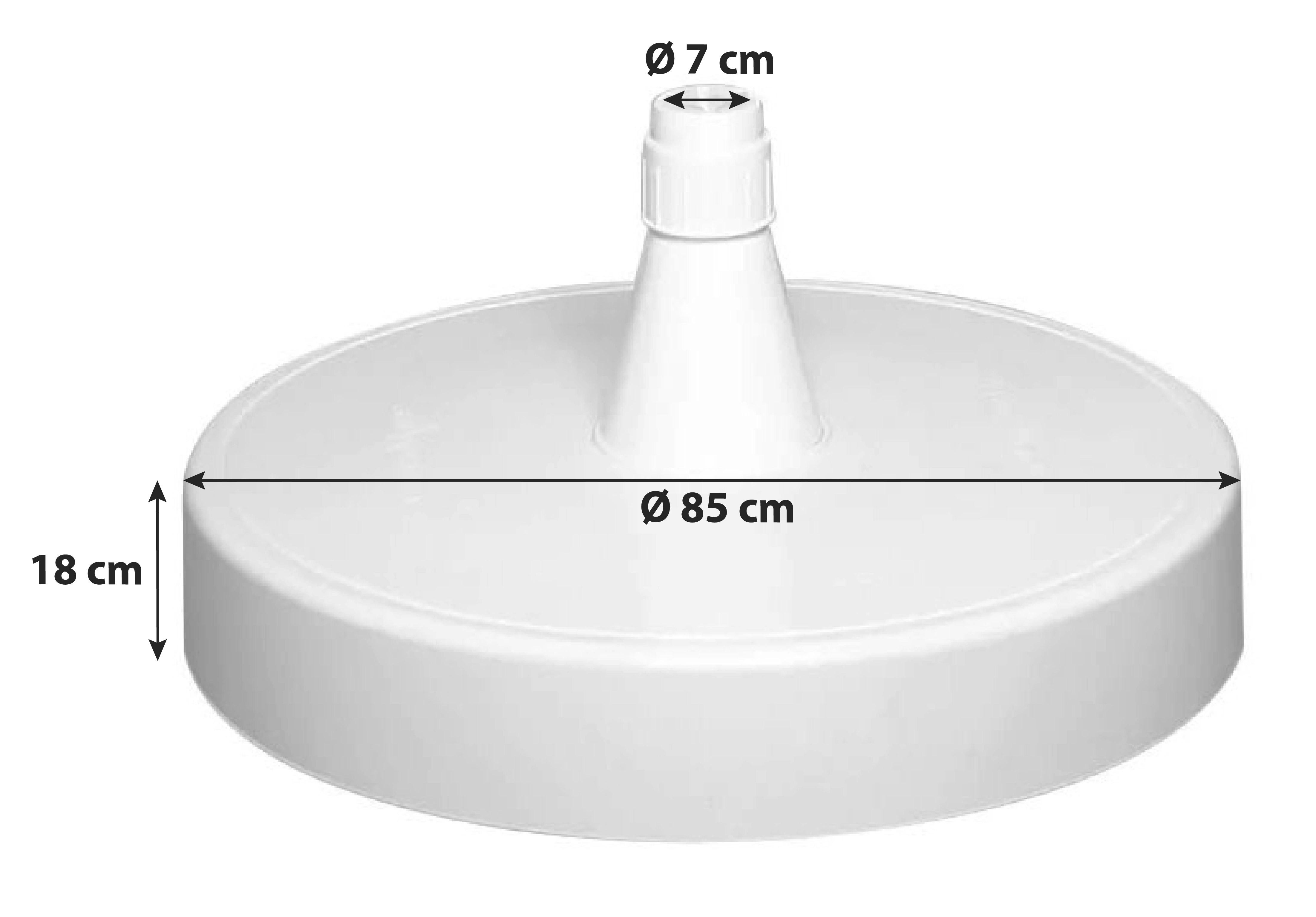 Sonnenschirmständer Kunststoff DM: 85 cm Easy Sun - Weiß, KONVENTIONELL, Kunststoff (85cm) - Ambia Garden