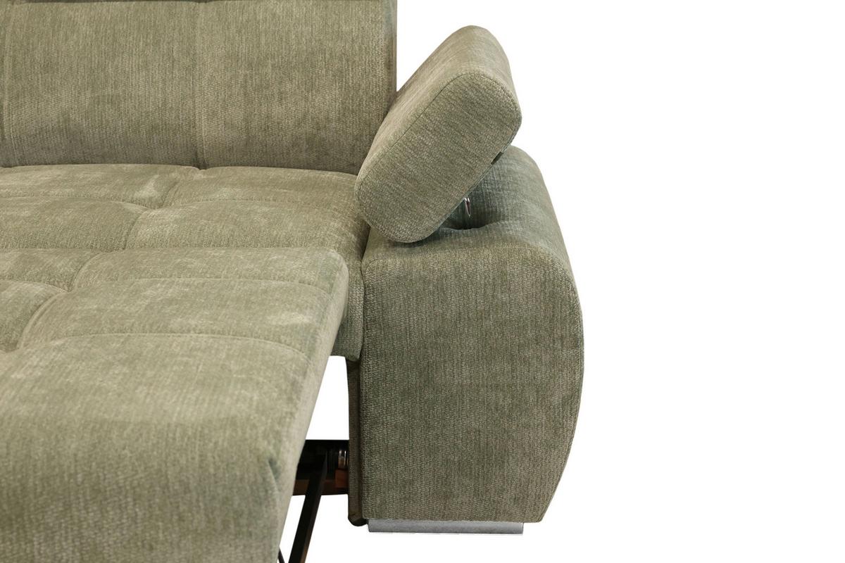 Rohová sedačka VEGAS, ľavá, šalviovozelená ženilka - strieborná/šalviovozelená, Design, drevo/textil (173/294cm)