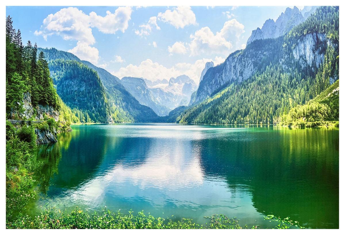 Leinwandbild Mathilde - Multicolor/Naturfarben, KONVENTIONELL, Holz/Textil (116/78/2,3cm) - Luca Bessoni