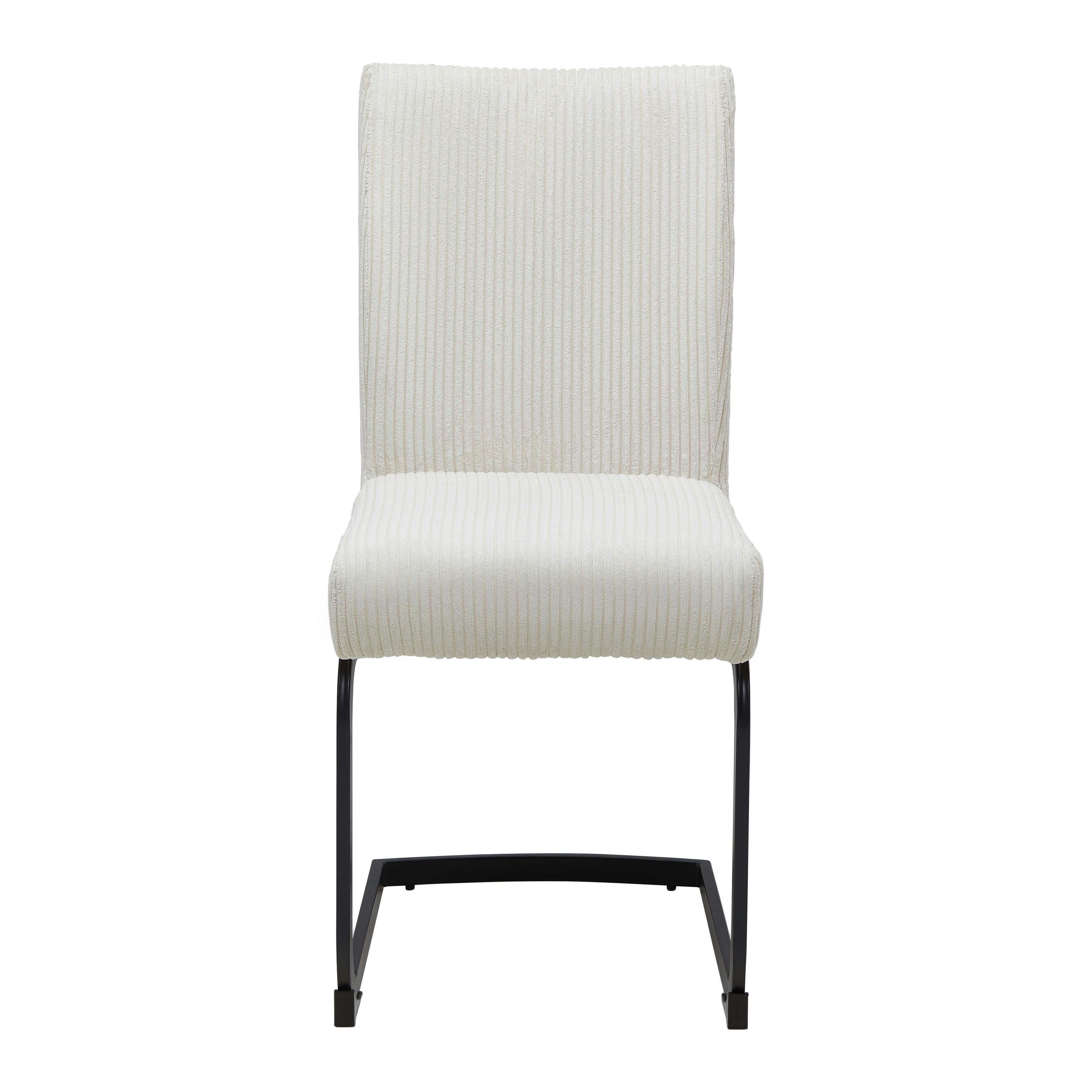 Stolička s pružným podnožím, béžová - čierna/biela, Modern, kov/drevo (45/95/60cm) - Bessagi Home
