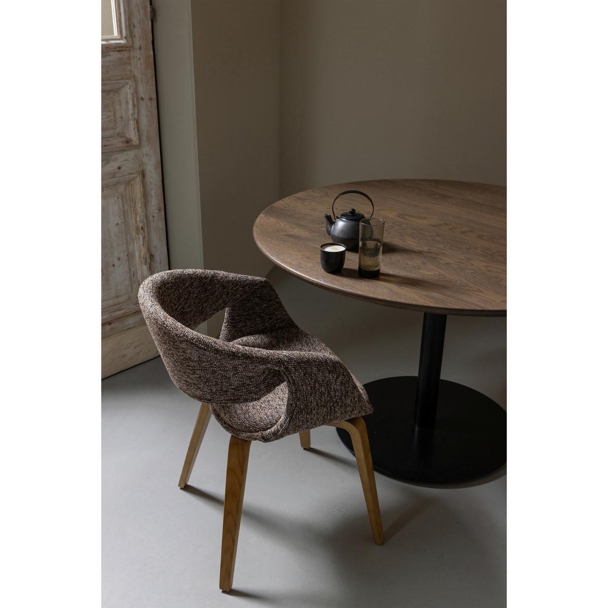 Armlehnstuhl-Set Yossi Braun/Naturfarben B: 57cm - Braun/Naturfarben, MODERN, Holzwerkstoff/Textil (57/78/57cm) - Livetastic