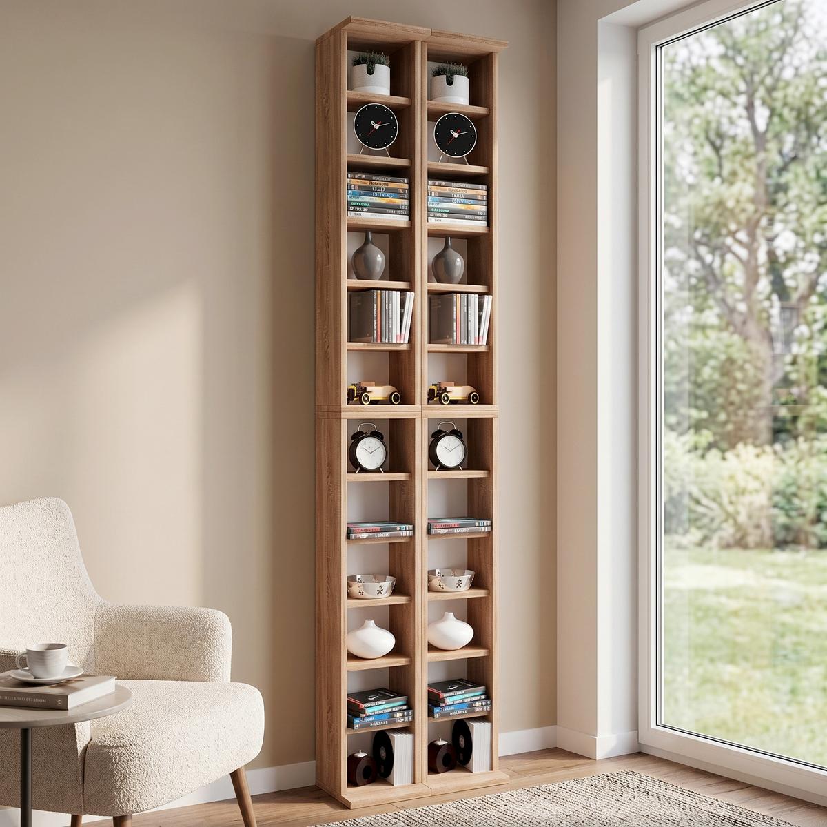 CD Regál Almera š: 42 cm dub sonoma - farba duba, Konventionell, kompozitné drevo (42/183/20cm) - MID.YOU