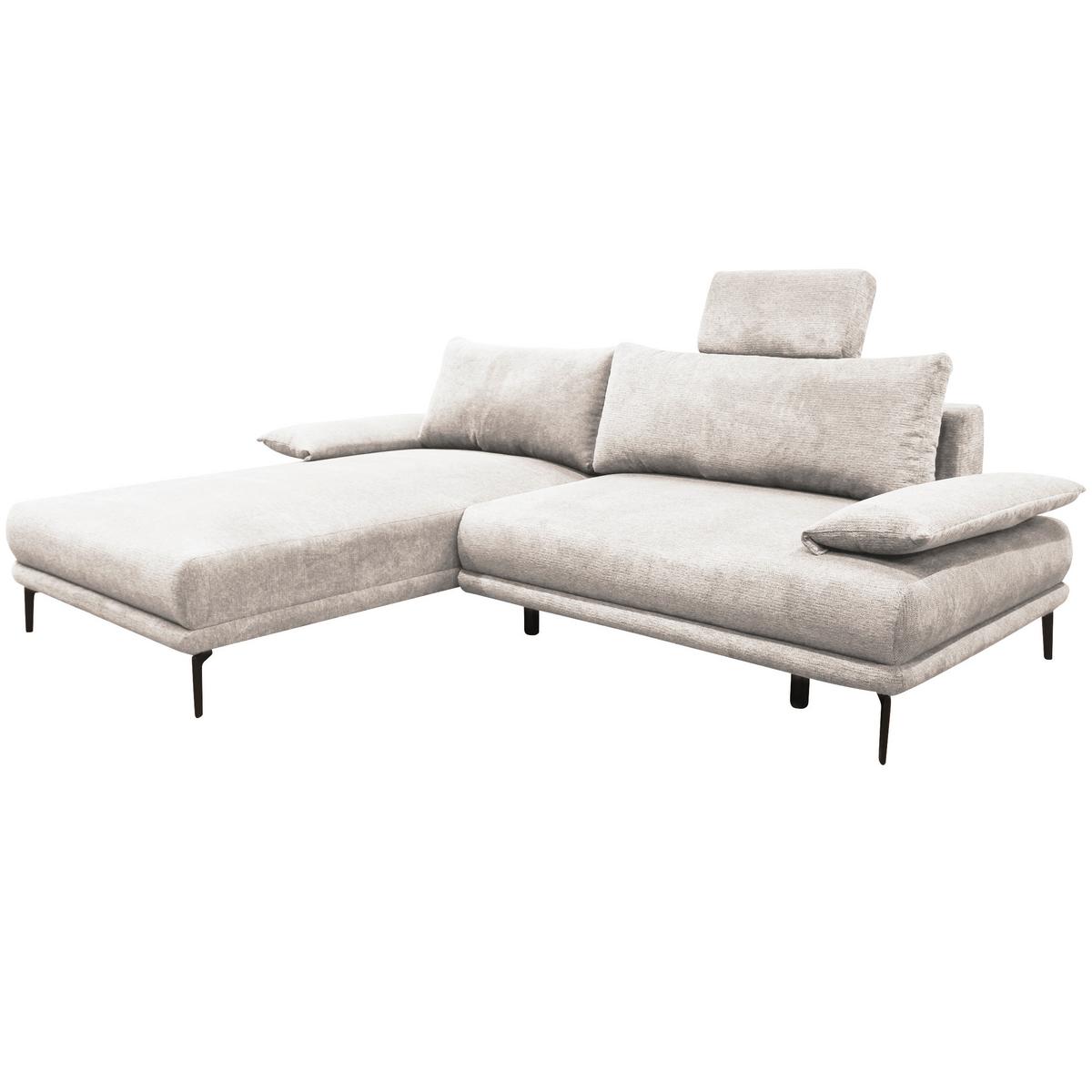 Ecksofa mit Bettkasten Lagacy 192x260 cm Webstoff Weiß - Schwarz/Weiß, Design, Textil (192/260cm) - MID.YOU