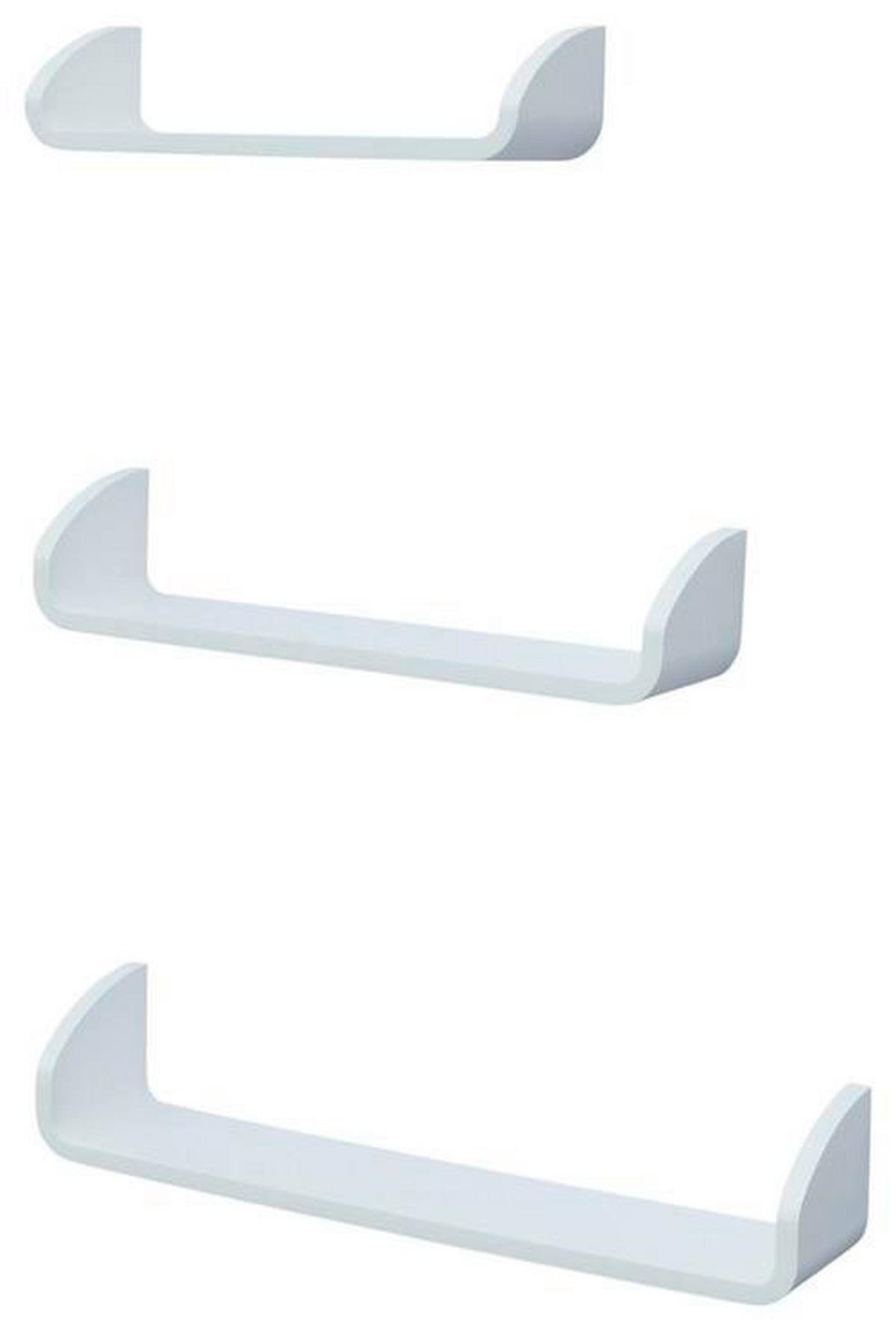 Falipolc Szett Carlo - fehér, Modern, faalapú anyag (60/50/40/12/10,5/9/12cm)