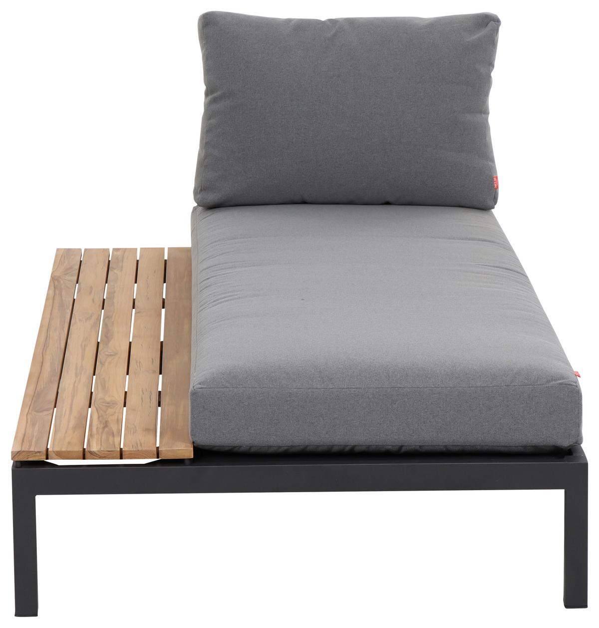Sonneninsel Grau Teakholz/Metall/Textil - Anthrazit/Grau, KONVENTIONELL, Holz/Textil - Siena Garden
